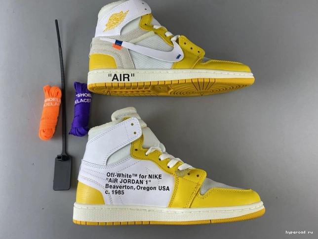 Off-White x AQ0818-149 Air Powder Yellow-Cone White Jordan Dark 1 NRG 0915